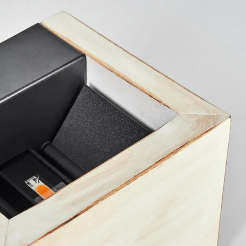 Lampes En Bois-hofstein Marmorera Applique murale, Spot mural Écru, Noir, 1 lumière