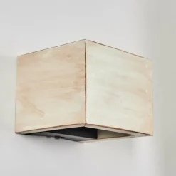 Lampes En Bois-hofstein Marmorera Applique murale, Spot mural Écru, Noir, 1 lumière