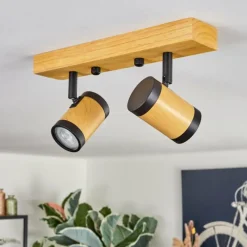 Luminaires Scandinaves-hofstein Martim Plafonnier Écru, Noir, 2 lumières