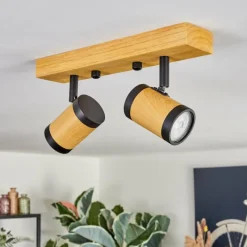 Luminaires Scandinaves-hofstein Martim Plafonnier Écru, Noir, 2 lumières