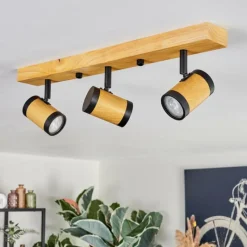 Luminaires Scandinaves-hofstein Martim Plafonnier Écru, Noir, 3 lumières