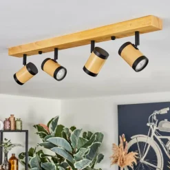 Luminaires Scandinaves-hofstein Martim Plafonnier Écru, Noir, 4 lumières