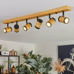 Luminaires Scandinaves-hofstein Martim Plafonnier Écru, Noir, 6 lumières