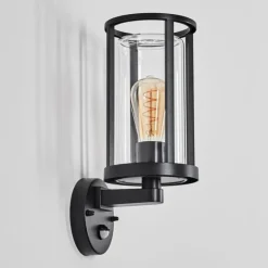 hofstein Martinha Lampe murale d´extérieur Noir, 1 lumière, Détecteur de mouvement