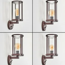 hofstein Martinha Lampe murale d´extérieur Rouille, 1 lumière, Détecteur de mouvement