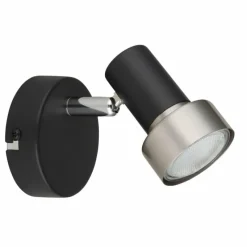 Luminaires Globo Lighting Mason Plafonnier, Spot de plafond, Applique murale, Spot mural Chrome, Noir, 1 lumière* Spots Et Projecteurs