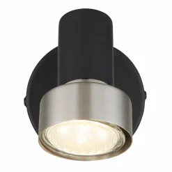 Luminaires Globo Lighting Mason Plafonnier, Spot de plafond, Applique murale, Spot mural Chrome, Noir, 1 lumière* Spots Et Projecteurs