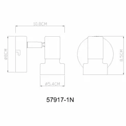 Luminaires Globo Lighting Mason Plafonnier, Spot de plafond, Applique murale, Spot mural Chrome, Noir, 1 lumière* Spots Et Projecteurs