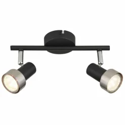 Luminaires Globo Lighting Mason Plafonnier, Spot de plafond, Applique murale, Spot mural Chrome, Noir, 2 lumières* Spots Et Projecteurs