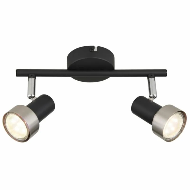 Luminaires Globo Lighting Mason Plafonnier, Spot de plafond, Applique murale, Spot mural Chrome, Noir, 2 lumières* Spots Et Projecteurs