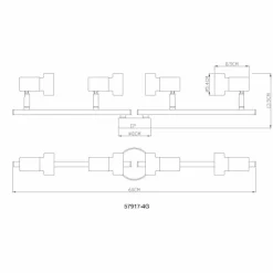 Lampes Dorées-Luminaires Globo Lighting Mason Plafonnier, Spot de plafond, Applique murale, Spot mural Chrome, Noir, 4 lumières