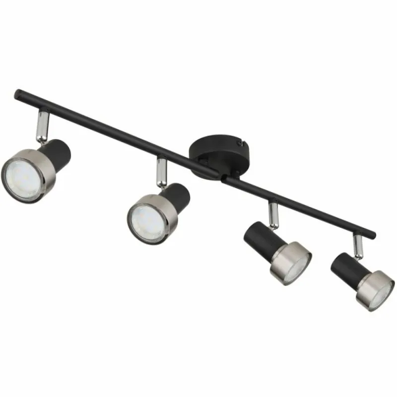 Luminaires Globo Lighting Mason Plafonnier, Spot de plafond, Applique murale, Spot mural Chrome, Noir, 4 lumières* Spots Et Projecteurs