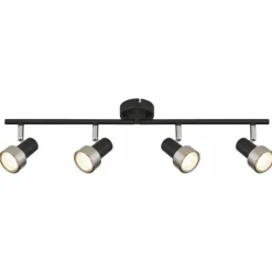 Luminaires Globo Lighting Mason Plafonnier, Spot de plafond, Applique murale, Spot mural Chrome, Noir, 4 lumières* Spots Et Projecteurs