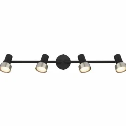 Luminaires Globo Lighting Mason Plafonnier, Spot de plafond, Applique murale, Spot mural Chrome, Noir, 4 lumières* Spots Et Projecteurs