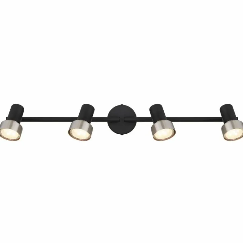 Luminaires Globo Lighting Mason Plafonnier, Spot de plafond, Applique murale, Spot mural Chrome, Noir, 4 lumières* Spots Et Projecteurs