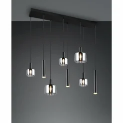 Luminaires Trio Mataro Noir, 8 lumières