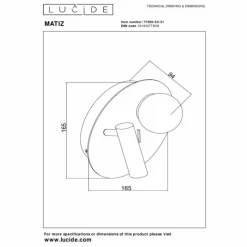 Luminaires Lucide MATIZ Applique murale LED Blanc, 1 lumière* Éclairage Led
