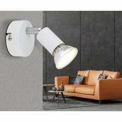 Luminaires Globo Lighting Matrix Plafonnier, Spot de plafond, Applique murale, Spot mural Chrome, Blanc, 1 lumière* Spots Et Projecteurs