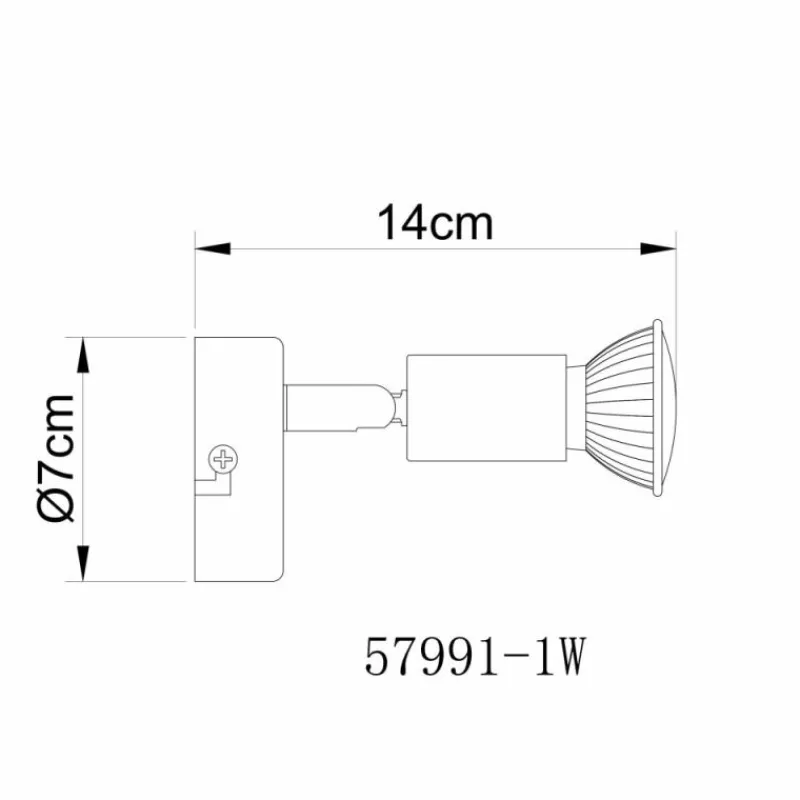 Luminaires Globo Lighting Matrix Plafonnier, Spot de plafond, Applique murale, Spot mural Chrome, Blanc, 1 lumière* Spots Et Projecteurs