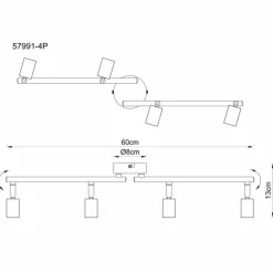 Luminaires Globo Lighting Matrix Plafonnier, Spot de plafond, Applique murale, Spot mural Rose, 4 lumières* Spots Et Projecteurs