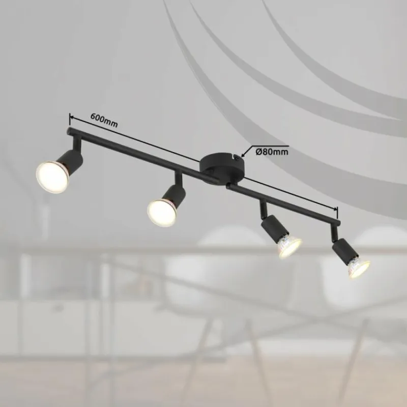 Luminaires Globo Lighting Matrix Plafonnier, Spot de plafond, Applique murale, Spot mural Noir, 4 lumières* Spots Et Projecteurs