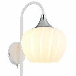 Luminaires Globo Lighting Maxy Applique murale Chrome, Blanc, 1 lumière