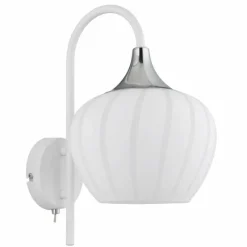Luminaires Globo Lighting Maxy Applique murale Chrome, Blanc, 1 lumière