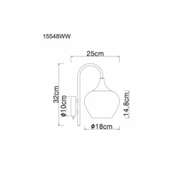 Luminaires Globo Lighting Maxy Applique murale Chrome, Blanc, 1 lumière