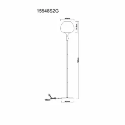 Luminaires Globo Lighting Maxy Lampadaire Chrome, Noir, 1 lumière