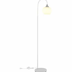 Luminaires Globo Lighting Maxy Lampadaire Chrome, Blanc, 1 lumière