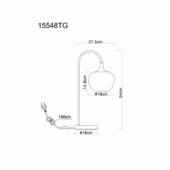 Luminaires Globo Lighting Maxy Lampe à poser Chrome, Noir, 1 lumière
