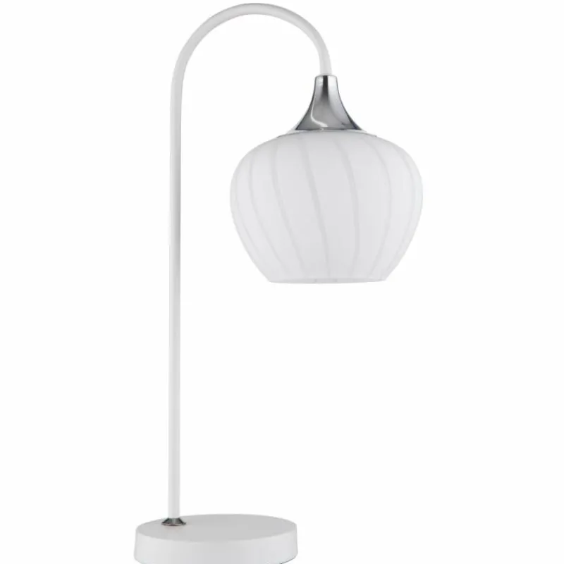 Luminaires Globo Lighting Maxy Lampe à poser Chrome, Blanc, 1 lumière