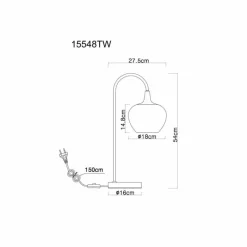 Luminaires Globo Lighting Maxy Lampe à poser Chrome, Blanc, 1 lumière
