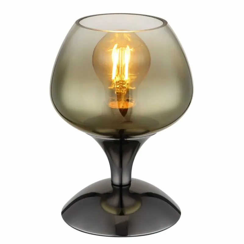 Luminaires Globo Lighting Maxy Lampe à poser Chrome, Noir, 1 lumière