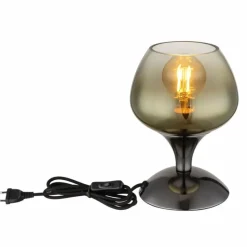 Luminaires Globo Lighting Maxy Lampe à poser Chrome, Noir, 1 lumière