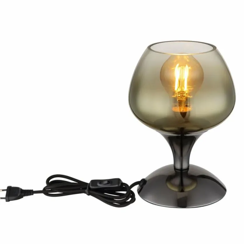 Luminaires Globo Lighting Maxy Lampe à poser Chrome, Noir, 1 lumière