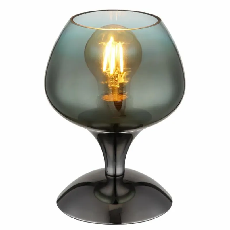 Luminaires Globo Lighting Maxy Lampe à poser Chrome, Noir, 1 lumière