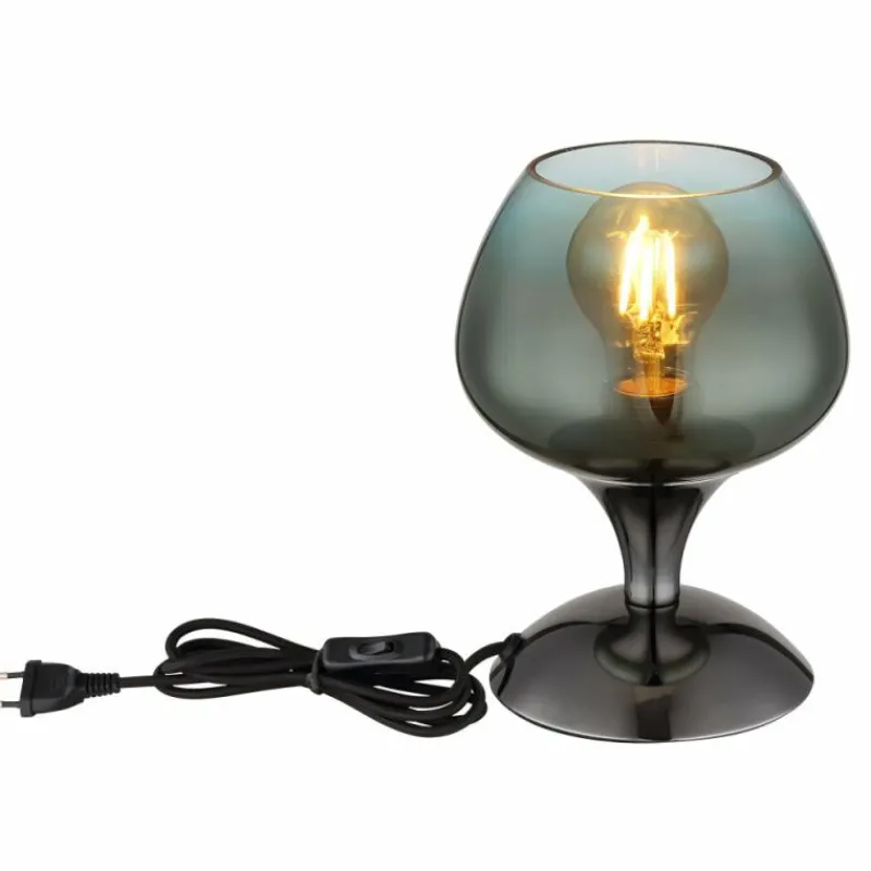 Luminaires Globo Lighting Maxy Lampe à poser Chrome, Noir, 1 lumière