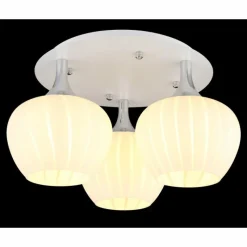 Luminaires Globo Lighting Maxy Plafonnier Chrome, Blanc, 3 lumières