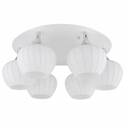 Luminaires Globo Lighting Maxy Plafonnier Chrome, Blanc, 6 lumières