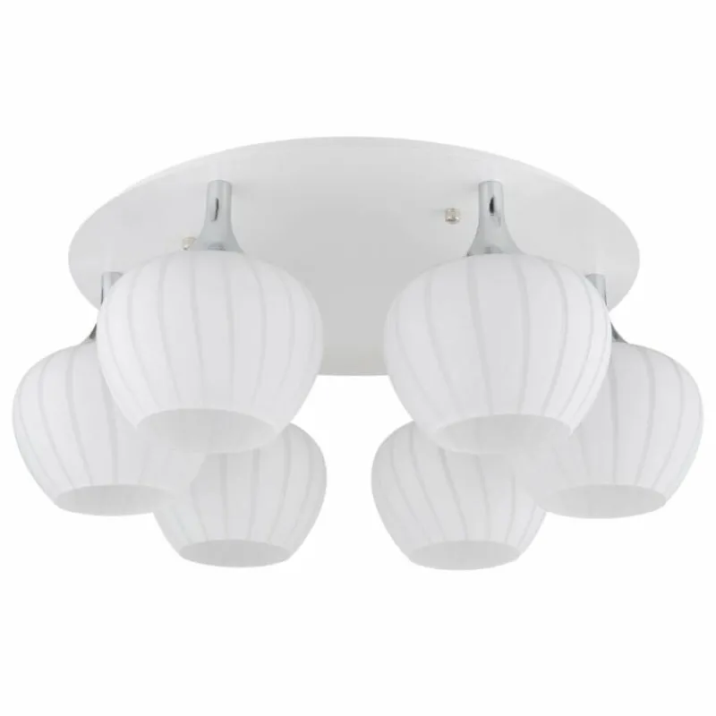 Luminaires Globo Lighting Maxy Plafonnier Chrome, Blanc, 6 lumières