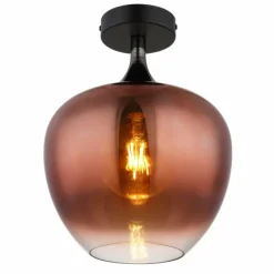 Luminaires Globo Lighting Maxy Plafonnier Chrome, Noir, 1 lumière