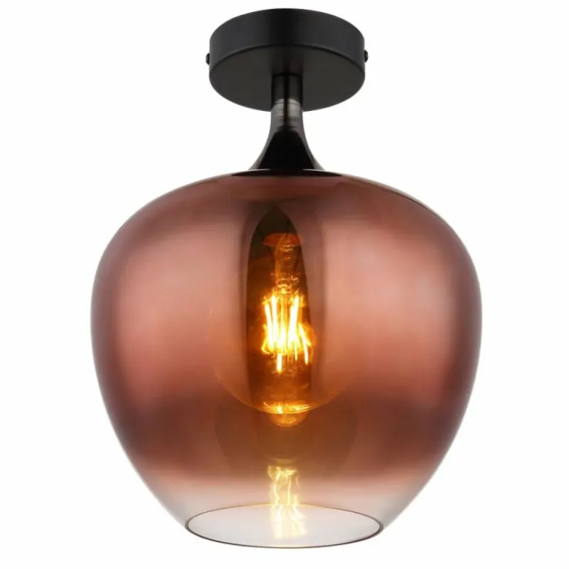 Luminaires Globo Lighting Maxy Plafonnier Chrome, Noir, 1 lumière