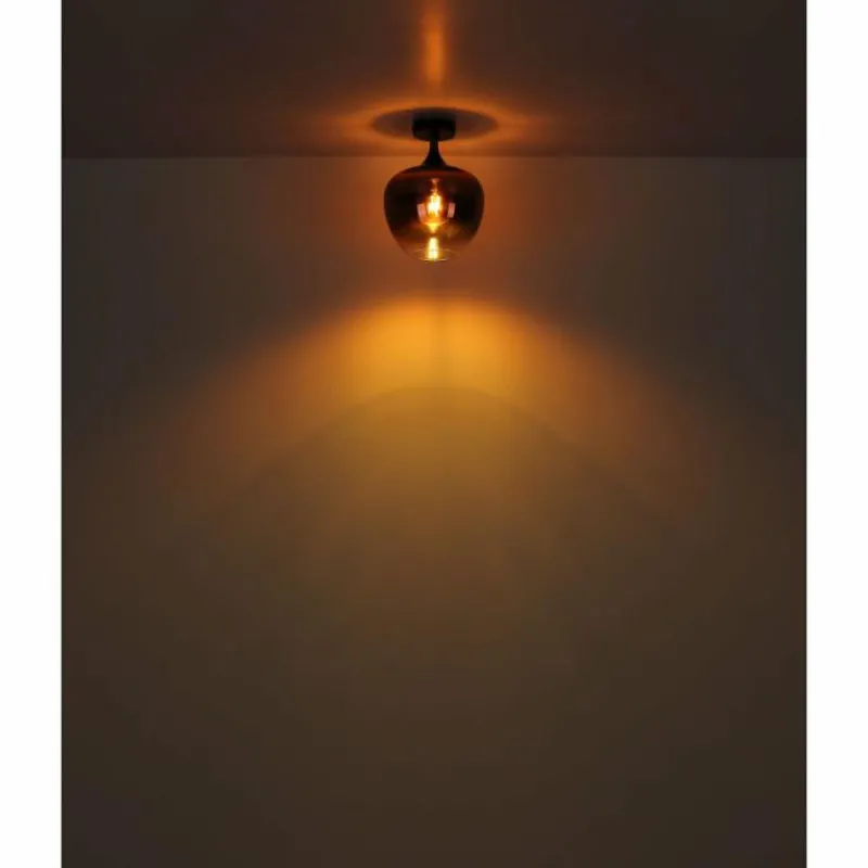 Luminaires Globo Lighting Maxy Plafonnier Chrome, Noir, 1 lumière