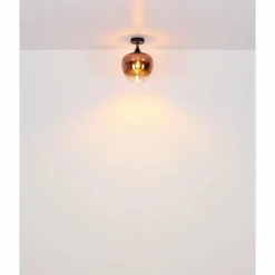 Luminaires Globo Lighting Maxy Plafonnier Chrome, Noir, 1 lumière