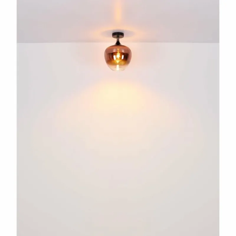 Luminaires Globo Lighting Maxy Plafonnier Chrome, Noir, 1 lumière