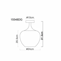 Luminaires Globo Lighting Maxy Plafonnier Chrome, Noir, 1 lumière
