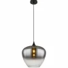 Suspension Verre Fumé-Luminaires Globo Lighting Maxy Suspension Noir, 1 lumière