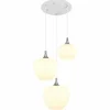 Luminaires Globo Lighting Maxy Suspension Chrome, Blanc, 3 lumières