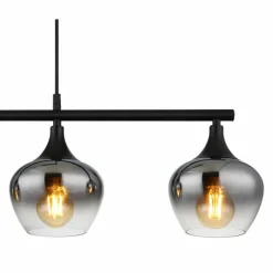 Suspension Verre Fumé-Luminaires Globo Lighting Maxy Suspension Noir, 4 lumières